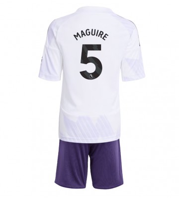 Manchester United Harry Maguire #5 Udebanetrøje Børn 2025-26 Kortærmet (+ Korte bukser)
